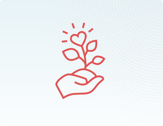 Flower in hand icon