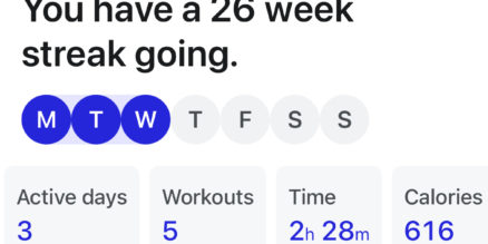 Miki's 26 week streak on Peloton